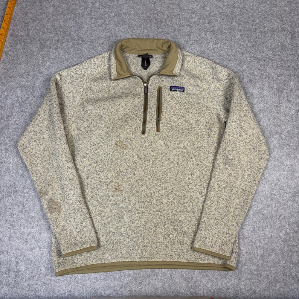 Patagonia Better Sweater 1/4 Zip Fleece Pullover Oatmeal Heather Mens Large